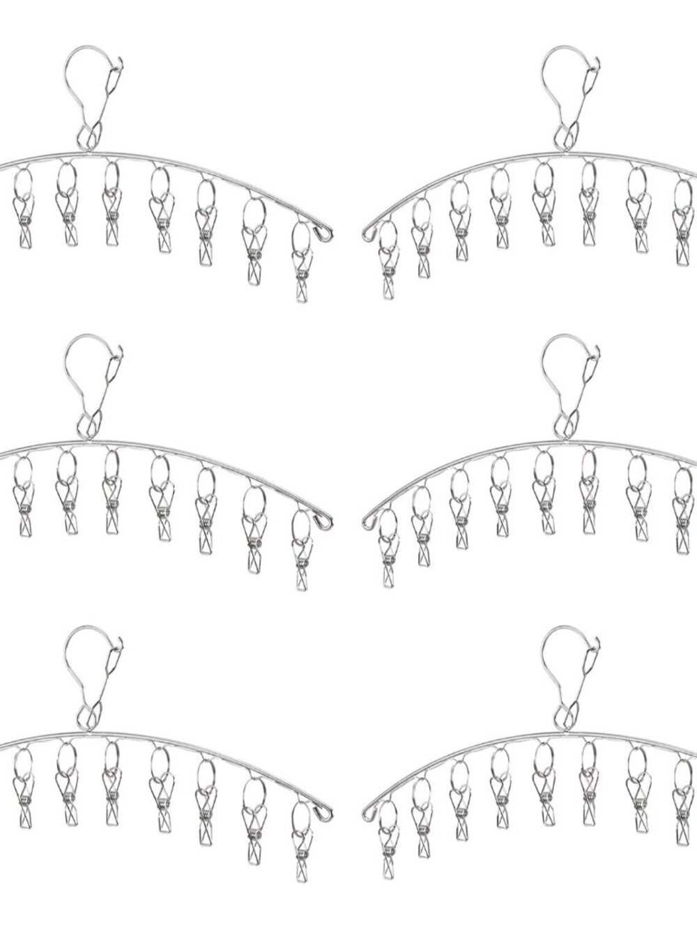 Clothes Hanger with 10 Clips Laundry Drying Rack 6 Pack, Clothes Drying Rack Sta